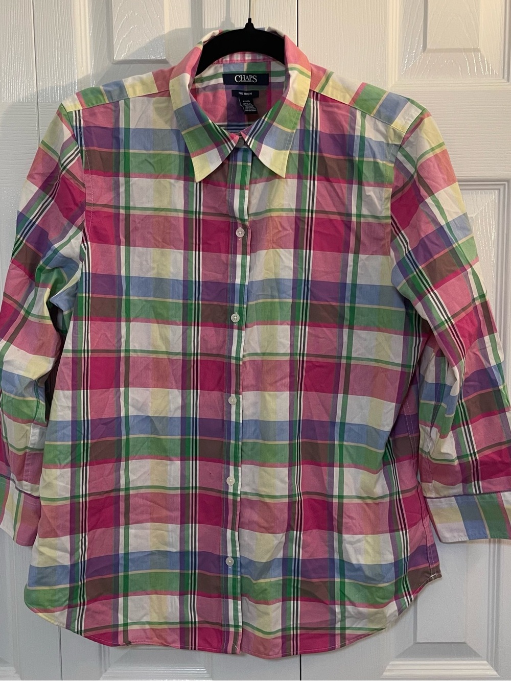 Chaps Men’s Pink Plaid Button-Up Shirt